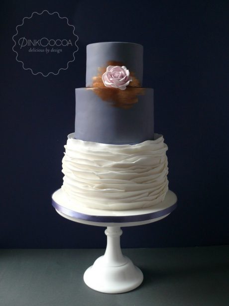 Copper Ruffles Wedding Cake