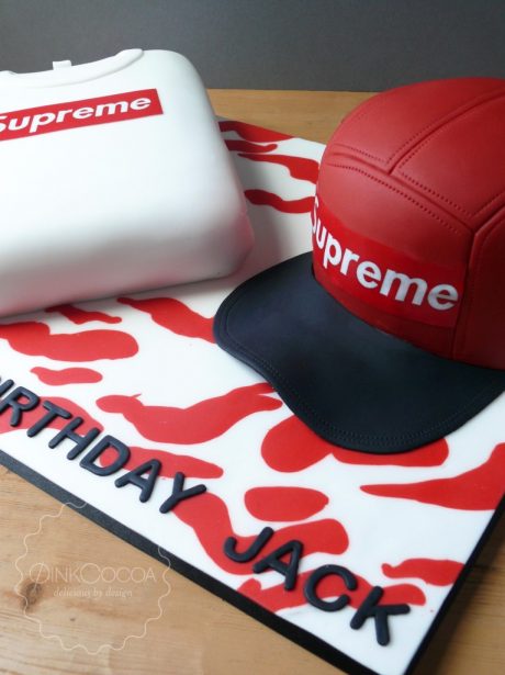Supreme 21st t-shirt birthday cake