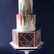 Hexagonal watercolour wedding cake manchester