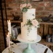 Watercolour painted wedding cake