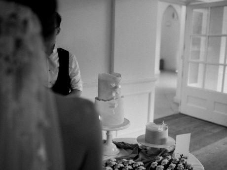 White stone wedding cake Cheshire