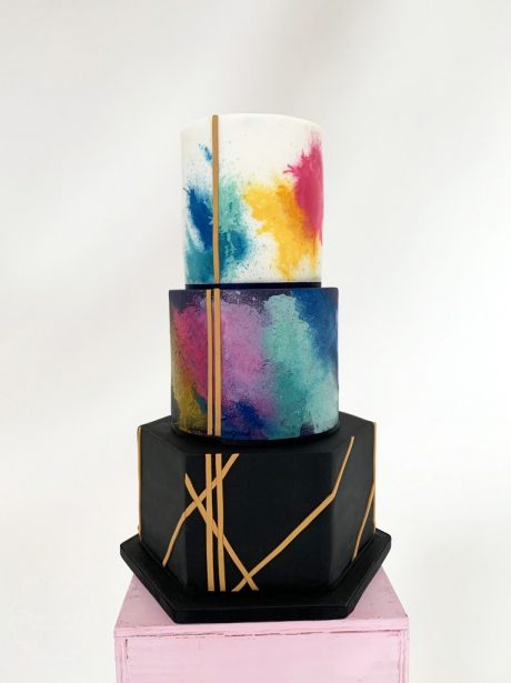 Colour Splash Wedding Cake