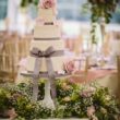 Dusky Pink Roses and Lace Wedding Cake