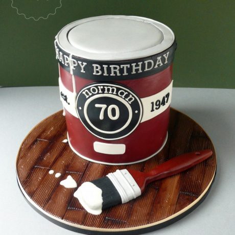 Paint Tin 70th birthday cake