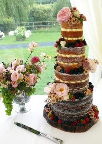 Naked summer fruits wedding cake manchester