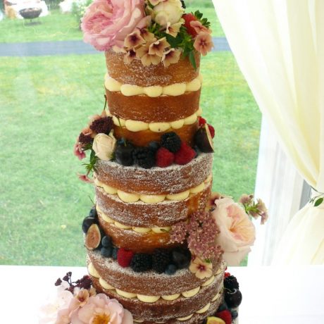 Naked summer fruits wedding cake manchester