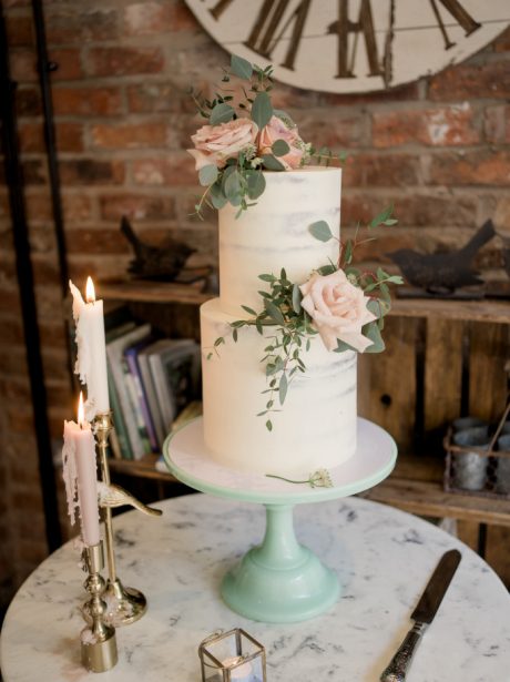 Semi naked wedding cake Cheshire Manchester