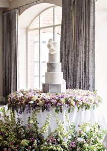 Sliver marble wedding cake