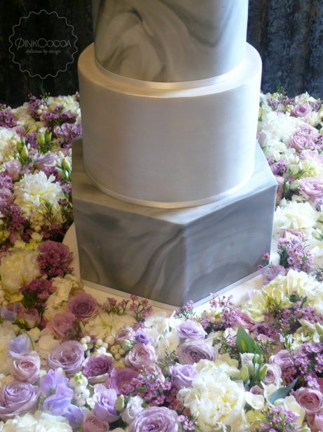 Silver Marble Wedding Cake Manchester