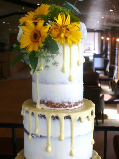 Sunflowers Semi Naked Wedding cake