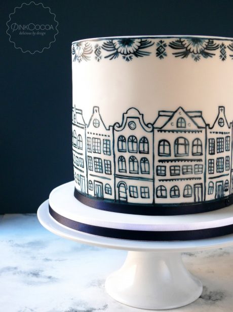 Delftware inspired birthday cake