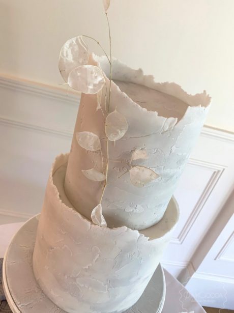 White stone wedding cake Cheshire