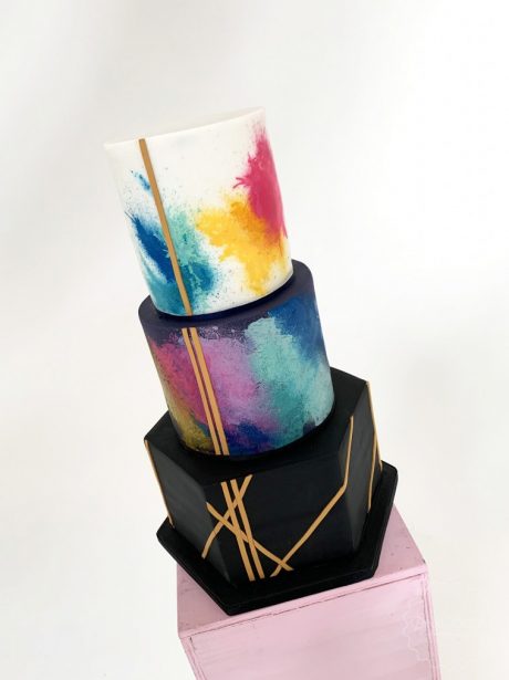 Colour Splash Wedding Cake