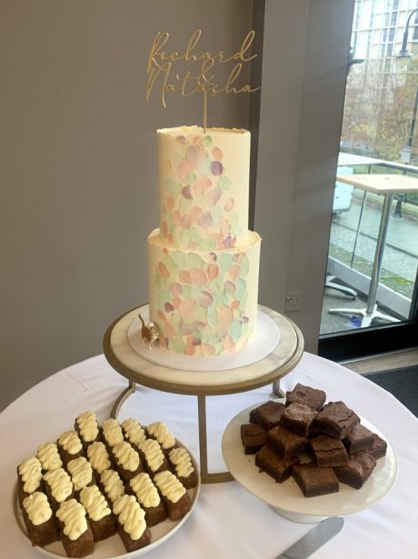 Pastel buttercream wedding two tier cake