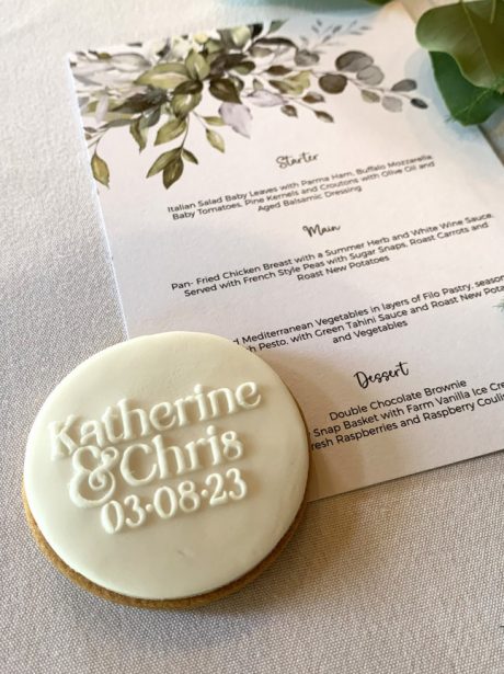 Personalised iced biscuit wedding favours